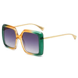 Green Gradient Green Yellow Oversized Square Sunglasses