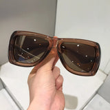 Brown Gradient Hip-Hop Vintage Oversized Sunglasses