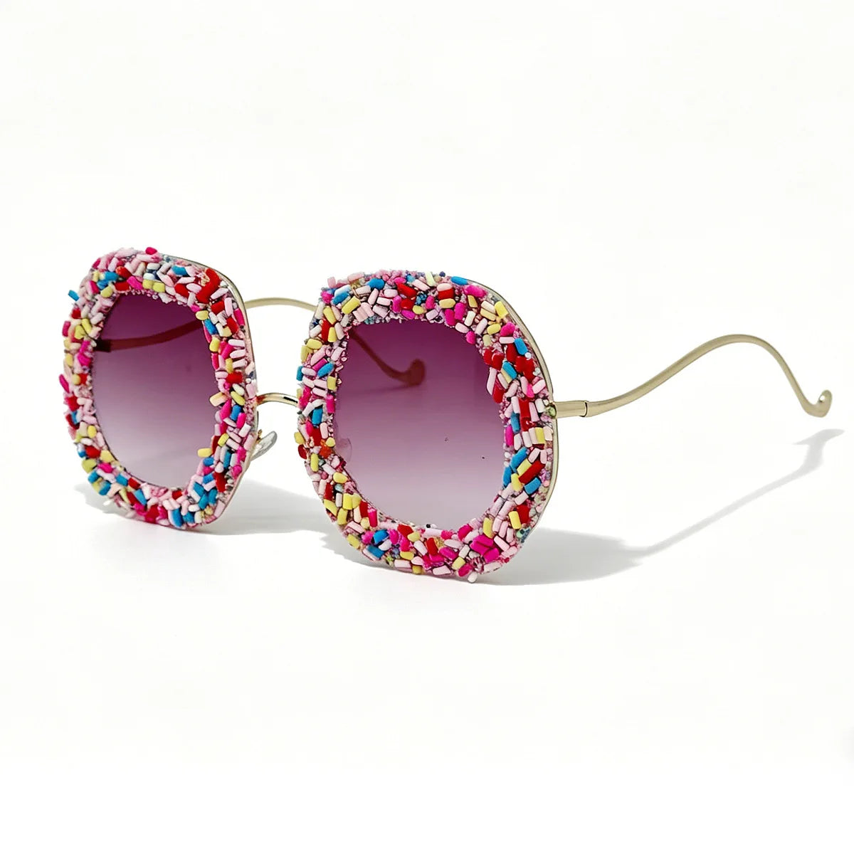 Pink Gradient Oversized Colorful Candy Round Sunglasses