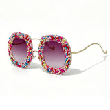 Pink Gradient Oversized Colorful Candy Round Sunglasses