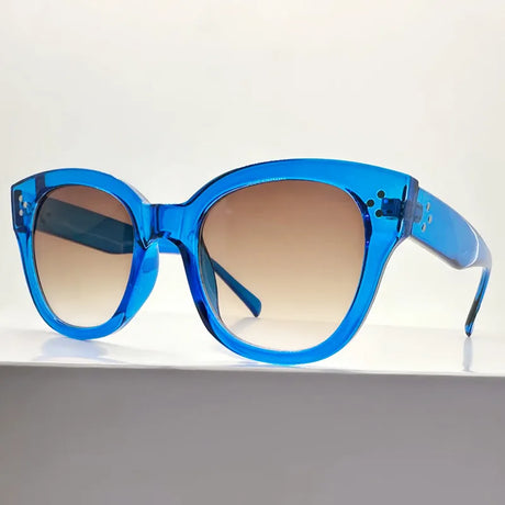 Blue Gradient Rivets Square UV400 Sunglasses