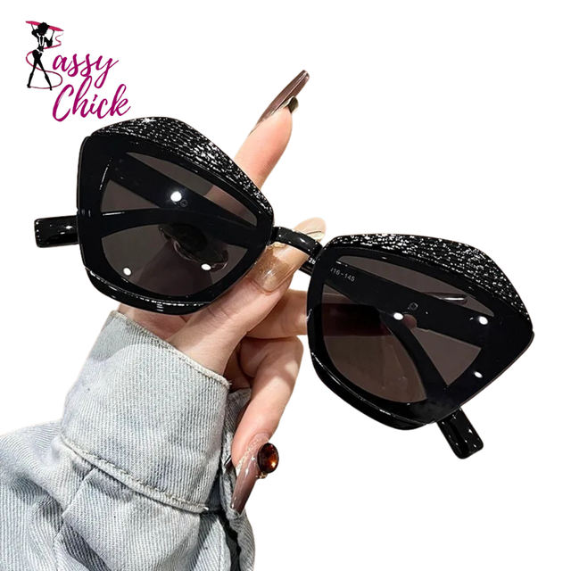 Gradient Vintage Square Sunglasses Sassy Chick Logo