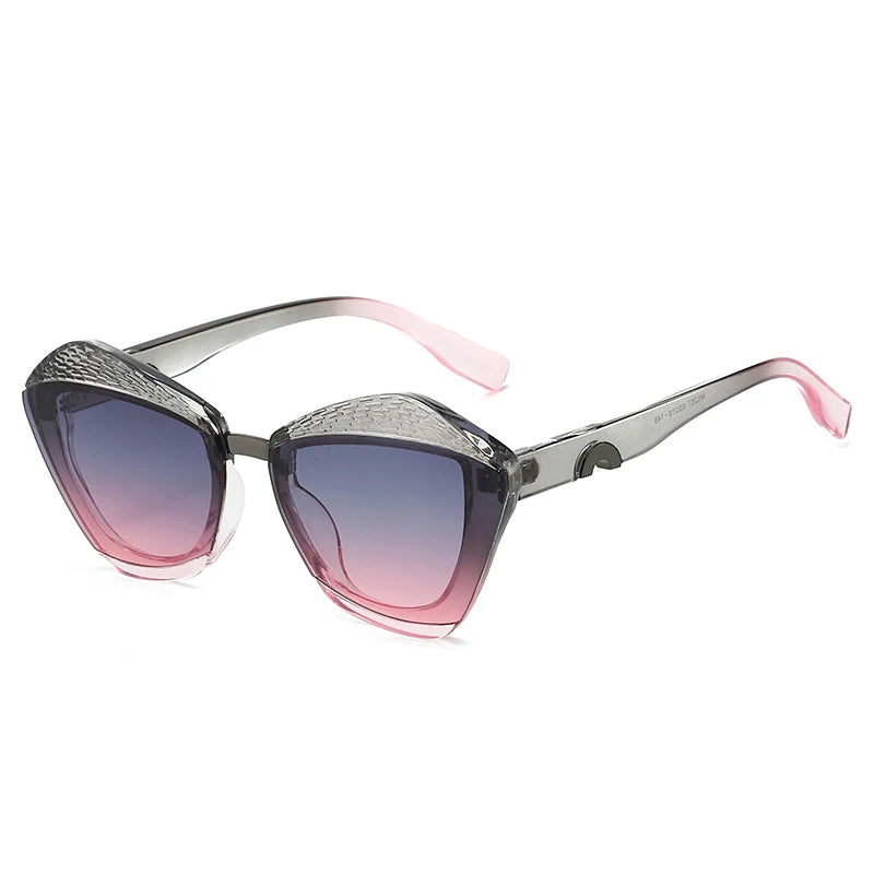 Pink Gradient Vintage Square Sunglasses