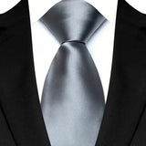 Solid silver color tie