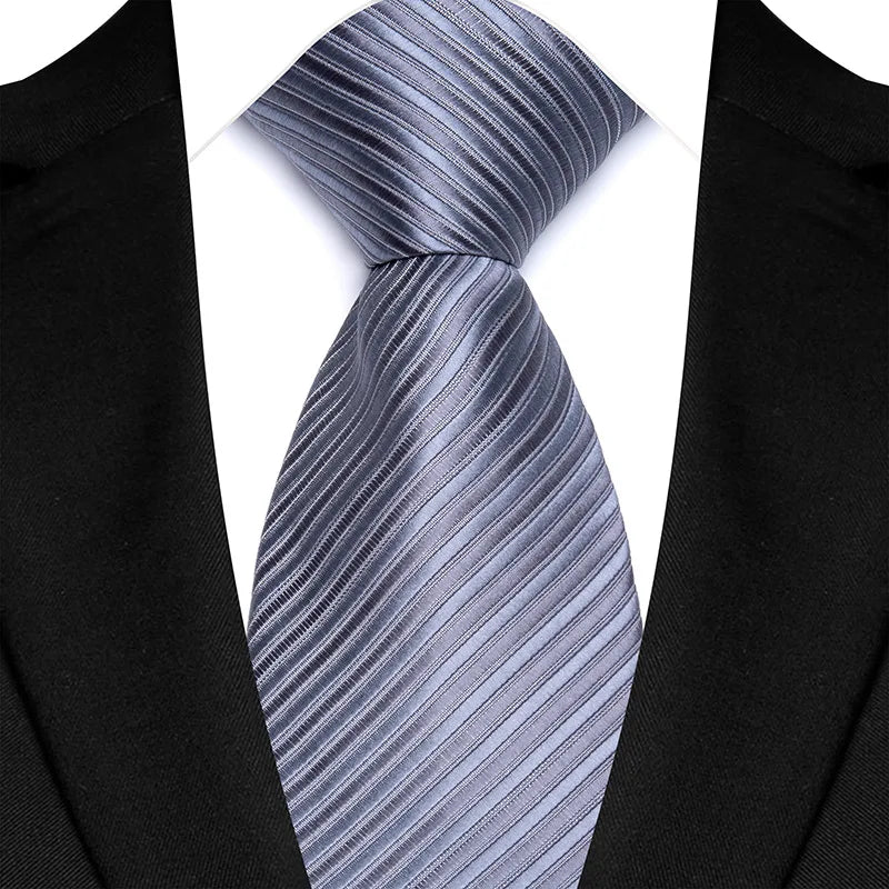 silver grey line pattern tie