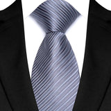 silver grey line pattern tie