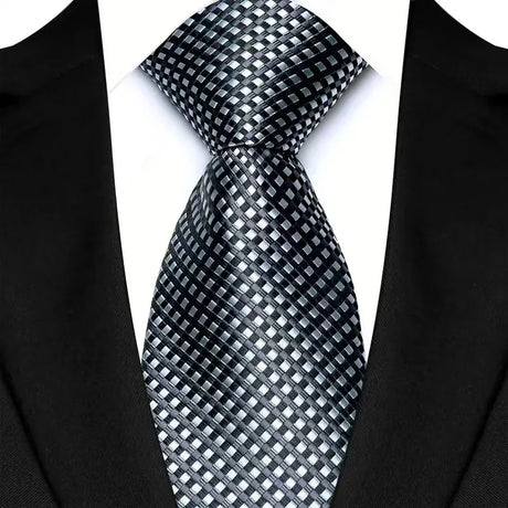 black silver dot pattern tie