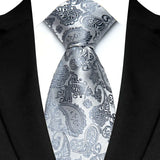 silver floral pattern tie