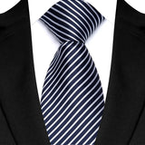black white line pattern necktie