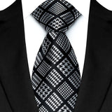 black silver stripe pattern necktie