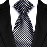 black silver geometric pattern tie
