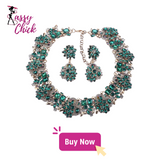 Green Crystal Rhinestone Necklace Set