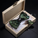 Green Handmade Feather Bowtie