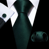 Geometric pattern Green Mint Teal Silk Men Tie Set