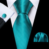 Green Mint Teal Silk Men Tie Set