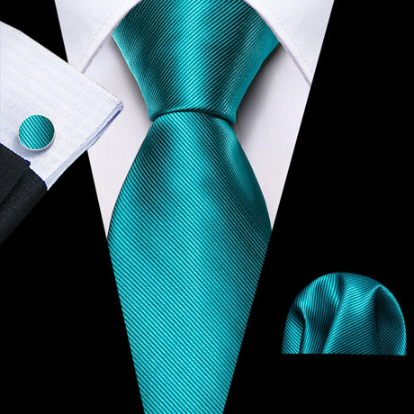 Green Mint Teal Silk Men Tie Set