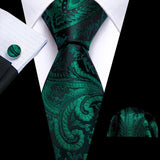 floral pattern Green Mint Teal Silk Men Tie Set