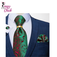 Green Red Paisley Floral Tie Sassy Chick Logo