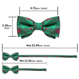 Green Red Unique Pre-tied Bowtie