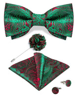 Green Red Unique Pre-tied Bowtie