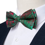 Green Red Unique Pre-tied Bowtie