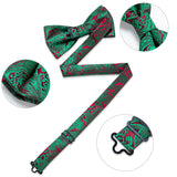 Green Red Unique Pre-tied Bowtie