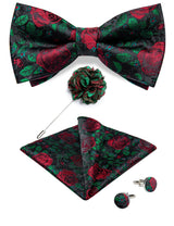 Green Red Unique Pre-tied Bowtie