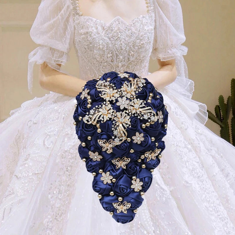 Blue Waterfall Bridal Flower Bouquets