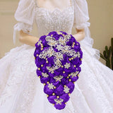 Purple Waterfall Bridal Flower Bouquets