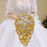 Gold Waterfall Bridal Flower Bouquets