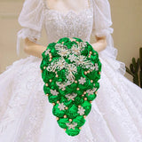 Green Waterfall Bridal Flower Bouquets