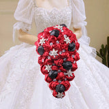 Red Waterfall Bridal Flower Bouquets