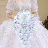 White Waterfall Bridal Flower Bouquets