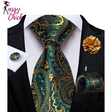 Green and Golden Paisley Silk Ties Sassy Chick Logo