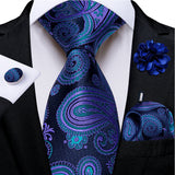 blue paisley tie set