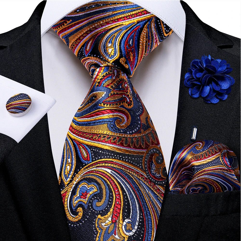 multi color paisley tie set