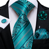 blue paisley tie set