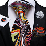 multi color geometric pattern tie set