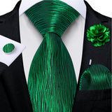 green line pattern tie set