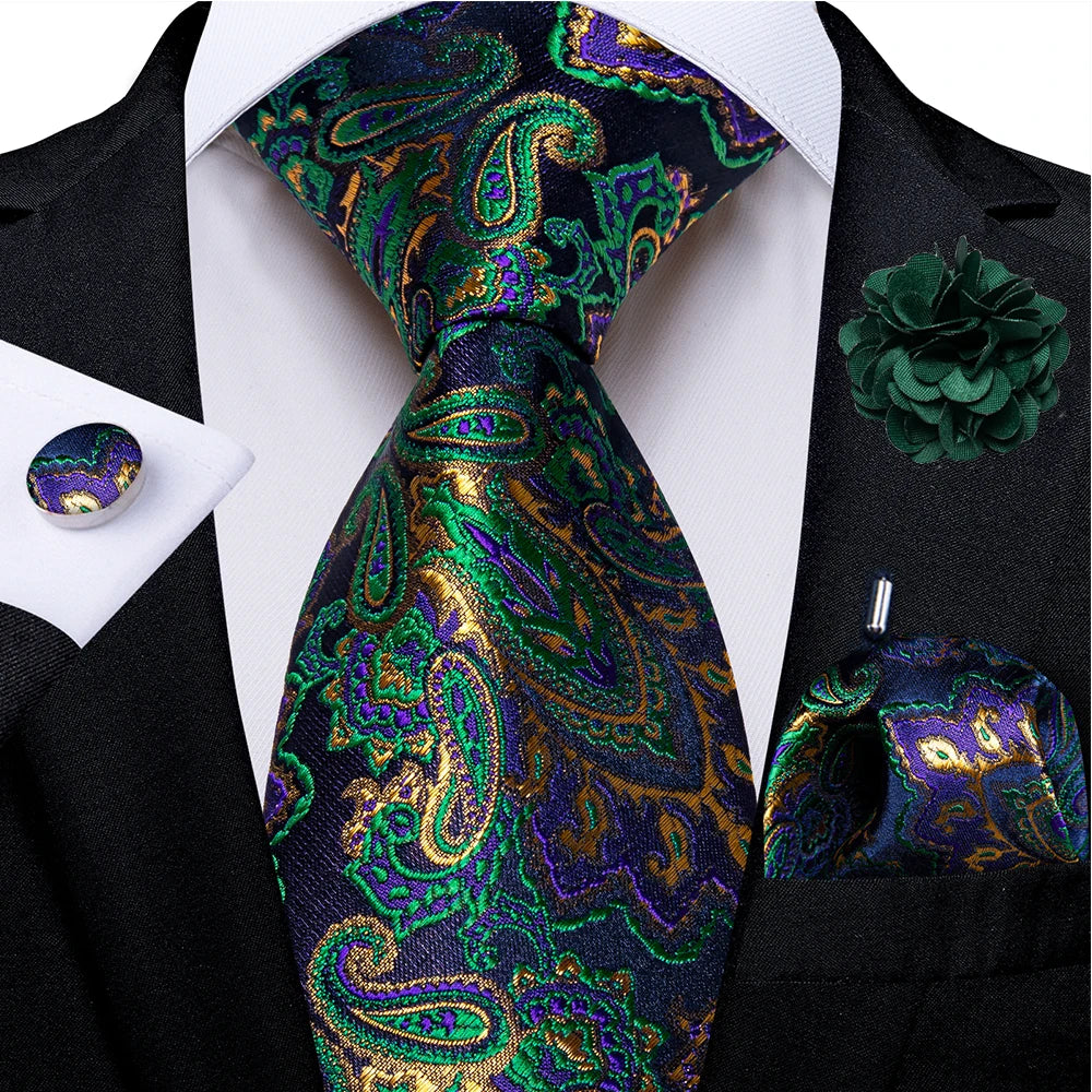 multi color paisley tie set