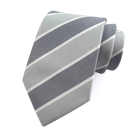 grey Groom Jacquard Woven 8CM Striped Men's Tie