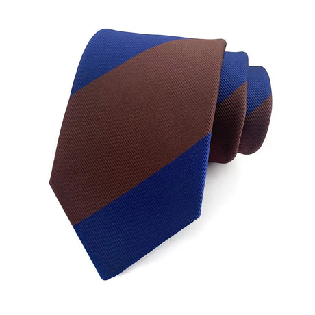 brown blue Groom Jacquard Woven 8CM Striped Men's Tie