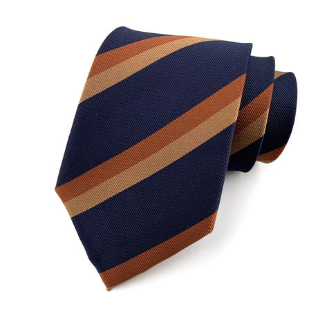 blue brown Groom Jacquard Woven 8CM Striped Men's Tie