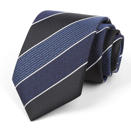 black blue Groom Jacquard Woven 8CM Striped Men's Tie