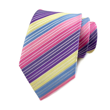  rainbow Groom Jacquard Woven 8CM Striped Men's Tie