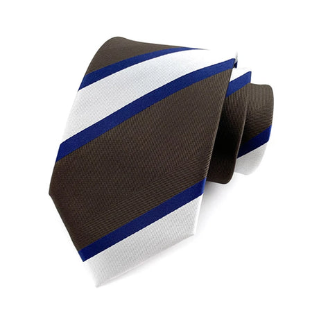 white brown Groom Jacquard Woven 8CM Striped Men's Tie