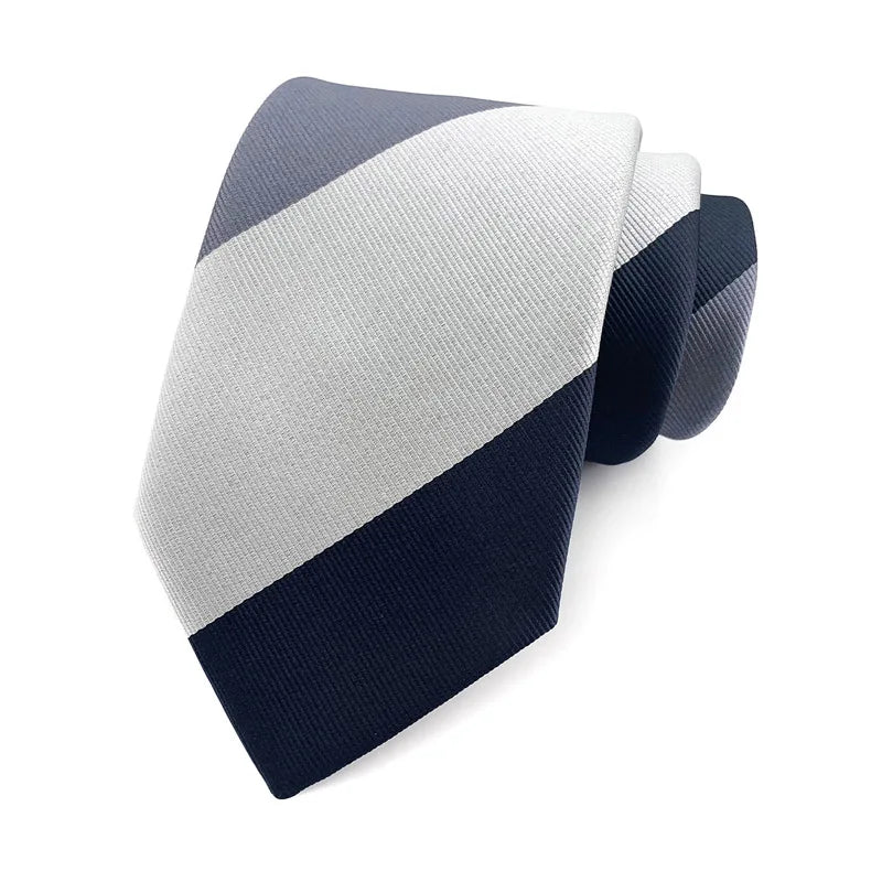 white black Groom Jacquard Woven 8CM Striped Men's Tie