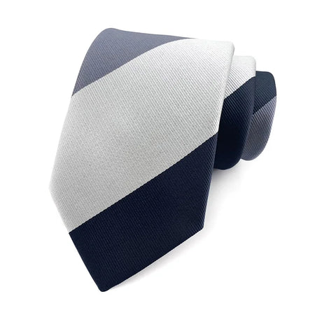white black Groom Jacquard Woven 8CM Striped Men's Tie
