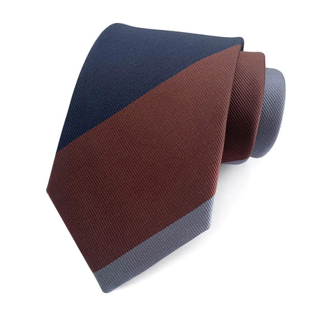 blue brown Groom Jacquard Woven 8CM Striped Men's Tie