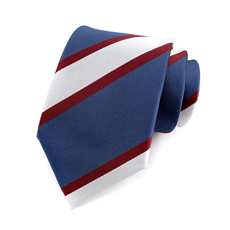 white blue Groom Jacquard Woven 8CM Striped Men's Tie